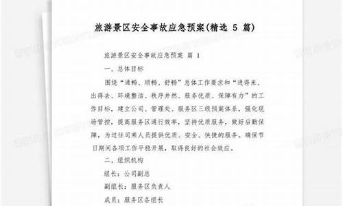 景区游客受伤应急预案_景区游客受伤应急预案范文