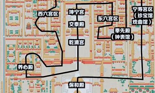 北京故宫参观路线图手绘自己画_北京故宫参观路线图手绘自己画图片